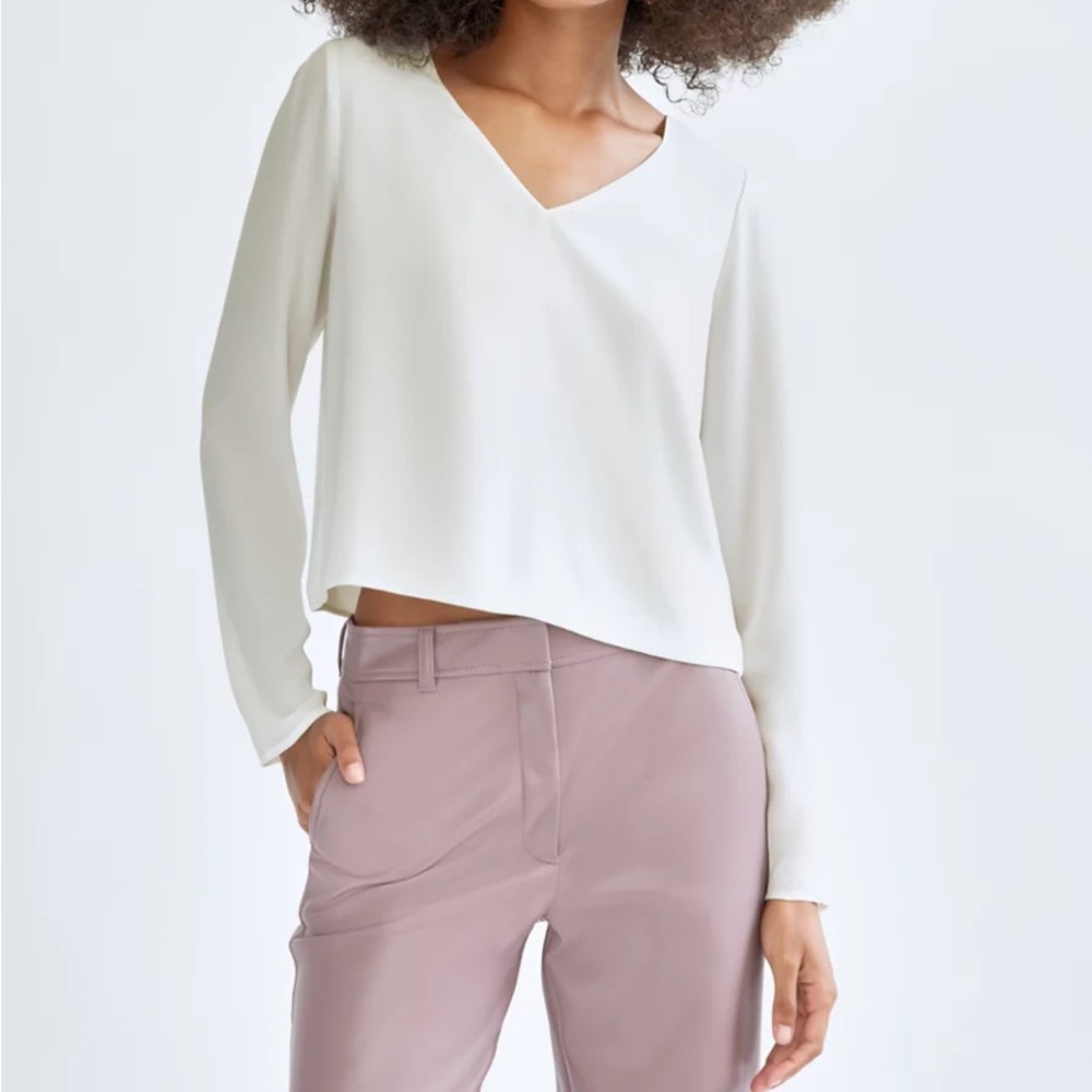 SOLD Aritzia Babaton Murphy Longsleeve Blouse in Espace - Picture 4 of 12
